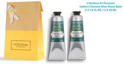 2 PC L'Occitane CAP CEDRAT L'HOMME Perfumed After Shave Balm 2 X 1.0 oz. NIB
