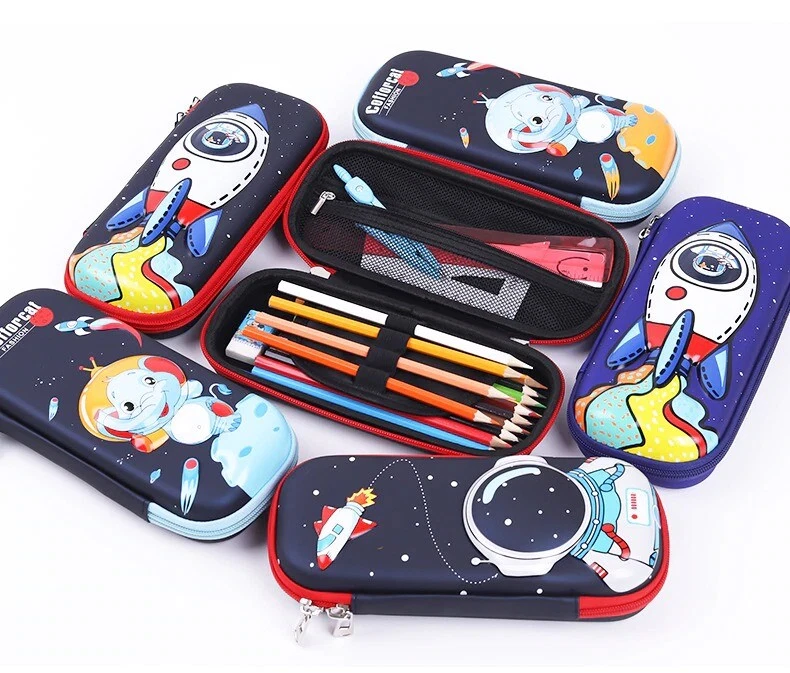 Cute Pencil Case 3D Space Cartoons School Stationery Plastic Pen