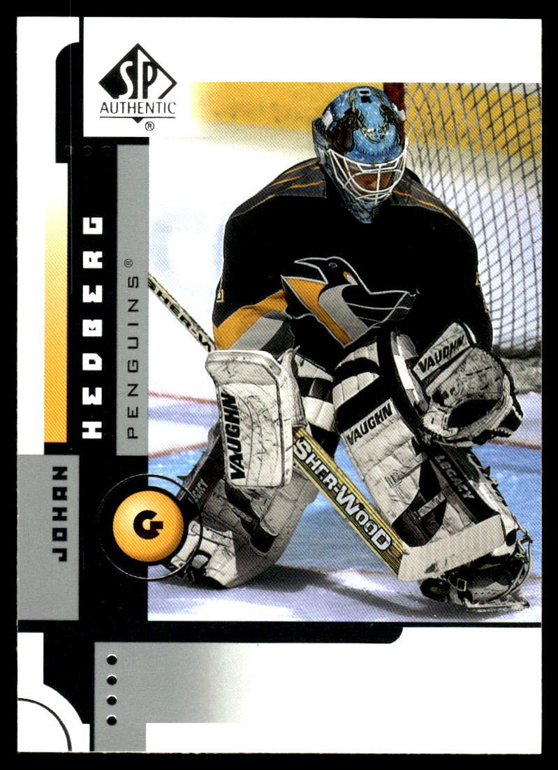 2001-02 SP Authentic #70 Johan Hedberg Pittsburgh Penguins Hockey Card