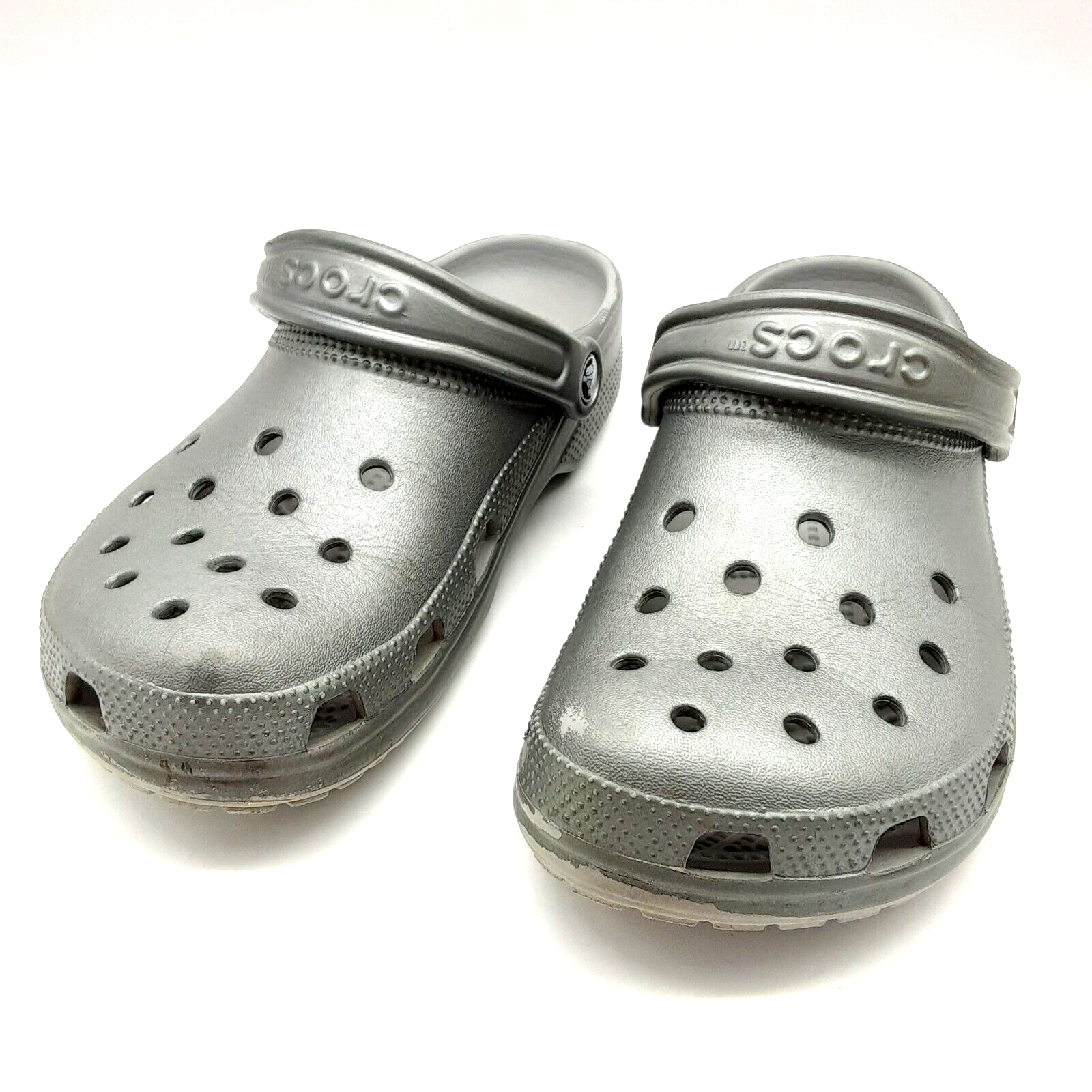 Crocs Unisex Women's 8 Mens 6 Gray Classic Clogs Slip On Shoes