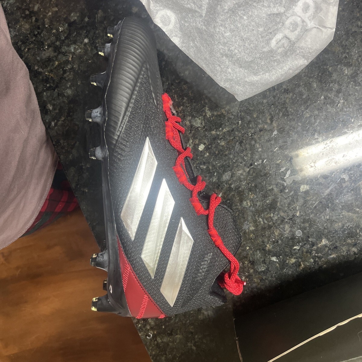 Adidas Freak X Ultra Football Cleats Mens 14 Black Red Silver EE7136 Mid Top Adidas Freak X Carbon Mid Football Cleats EE7136 Men main image 3