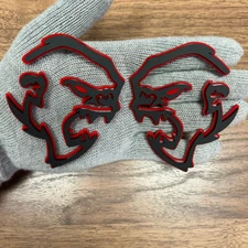 Gorilla Badges Emblem red eye RED EVIL Fender Badge Car Fender Angry Agressive