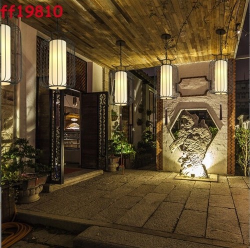 Iron Cage Chandelier Ceiling Lamp Pendant Cylinder Light Chinese style - Picture 3 of 6