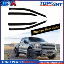 Dark Black Wind Deflectors Window Visors 4p For 04-14 Ford F150 Extended Cab