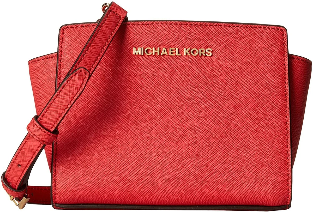 Michael Kors Grapefruit Leather Selma Medium Messenger Crossbody Bag