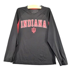 Campus Heritage Men's Indiana Hoosiers T-Shirt 2XL Long Sleeve Black Polyester