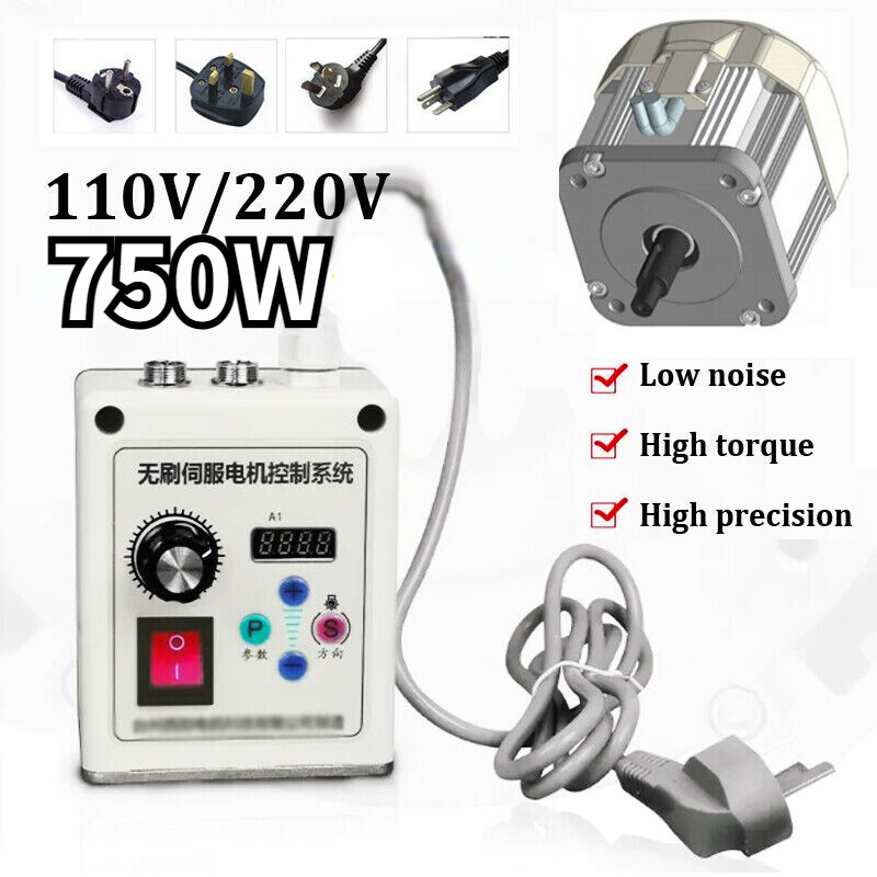750W Permanent Magnet Servo Motor & Controller Woodworking Driver Face Mount New