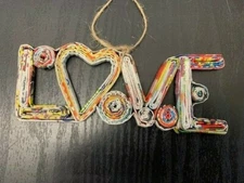Recycled Quilled Paper “Love” Ornament Wall Décor – 24714
