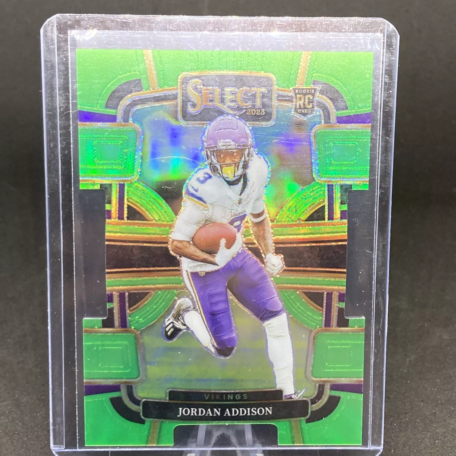 2023 Panini Select -  Neon Green Prizm Die-Cut #66 Jordan Addison /599 (RC)