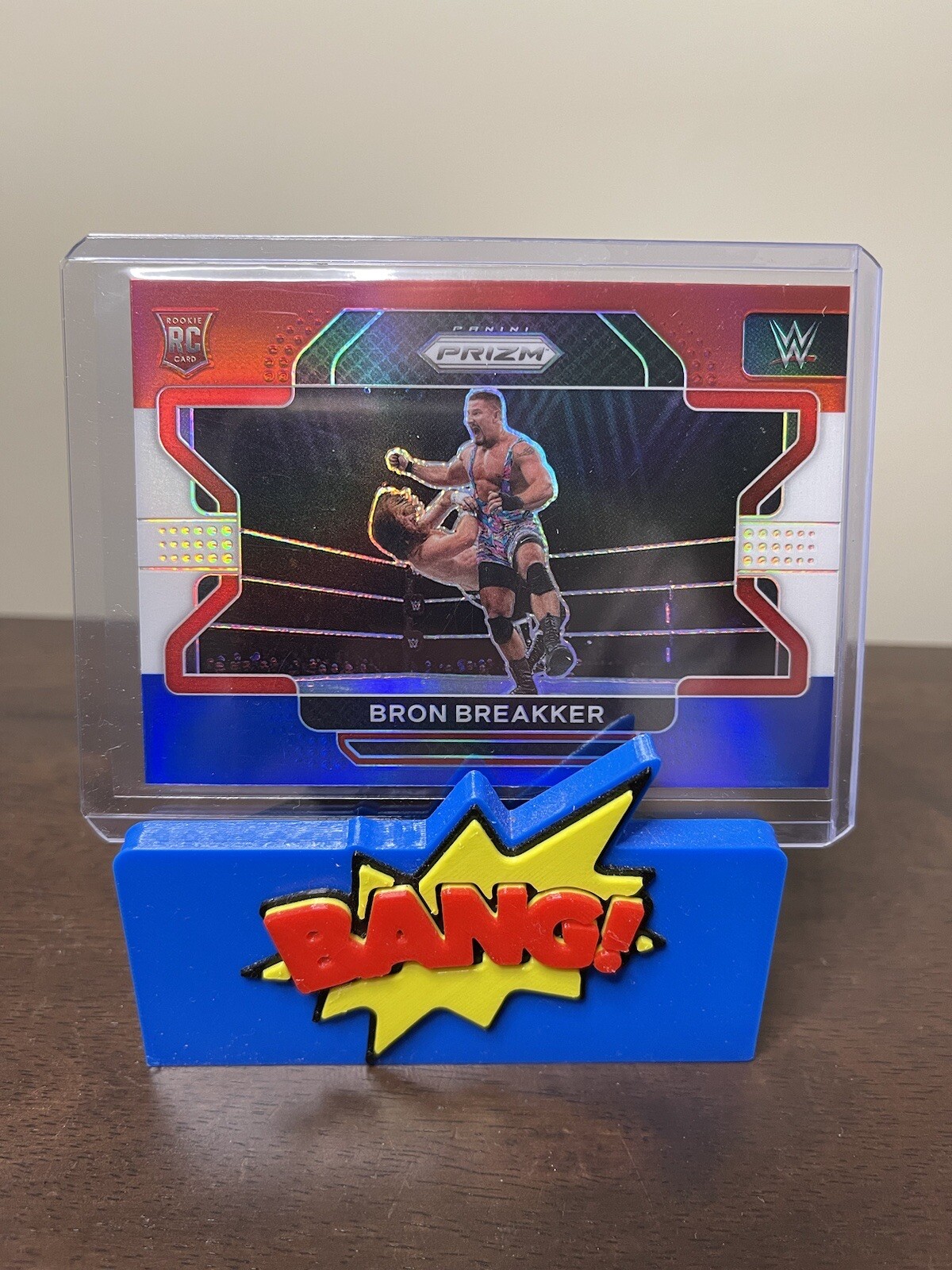 2022 Prizm WWE #188 Bron Breakker RC - Red White Blue Parallel
