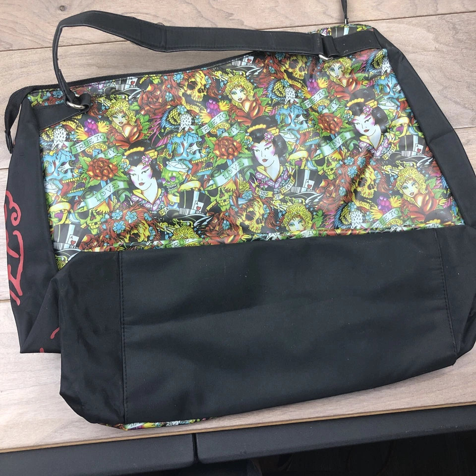 Bolso de Mano Ed Hardy Christian Audigier Geisha Kiss of Death True to My Love Vinilo Foto 3 de 4
