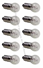 Pack of 10 E10 Miniature Screw Base Light Bulbs, 2.5V 0.3A Sci-Supply 2V, 2 Volt