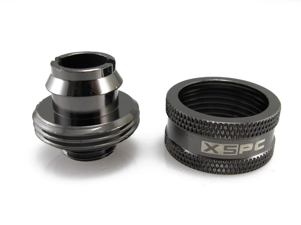 XSPC Coin Fit V2 G1/4 to 1/2" ID 3/4" OD Compression Fitting  - Black Chrome - Image 3 of 4