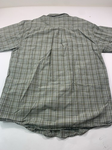 Carhartt Shirt Mens Large Plaid Short Sleeve Pocket Button Up Green - Picture 10 of 14