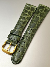 DeBeer PARIS 18/14 Watch Strap Genuine Crocodile Gloss Shiny Green Handmade