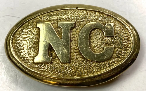 CIVIL WAR CS CONFEDERATE NORTH CAROLINA NC EM FIELD BELT OVAL LEAD FILLED BUCKLE