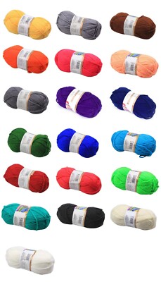5 Gomitoli Di Lana Da 100g In Cotone E Acrilico - Blu Unito - 500g Totali Per Maglia E Uncinetto