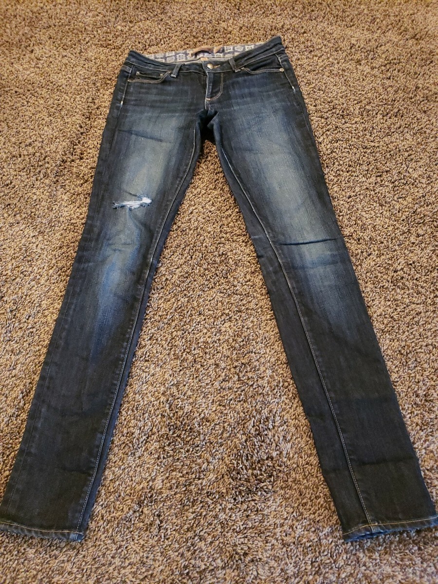 PAIGE Womens Size 25 SKYLINE STRAIGHT Style Lucid Blue Wash Jeans