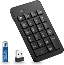 Wireless Number Pad with Battery, Enhanced Efficiency with 23 Keys Numeric Keypa