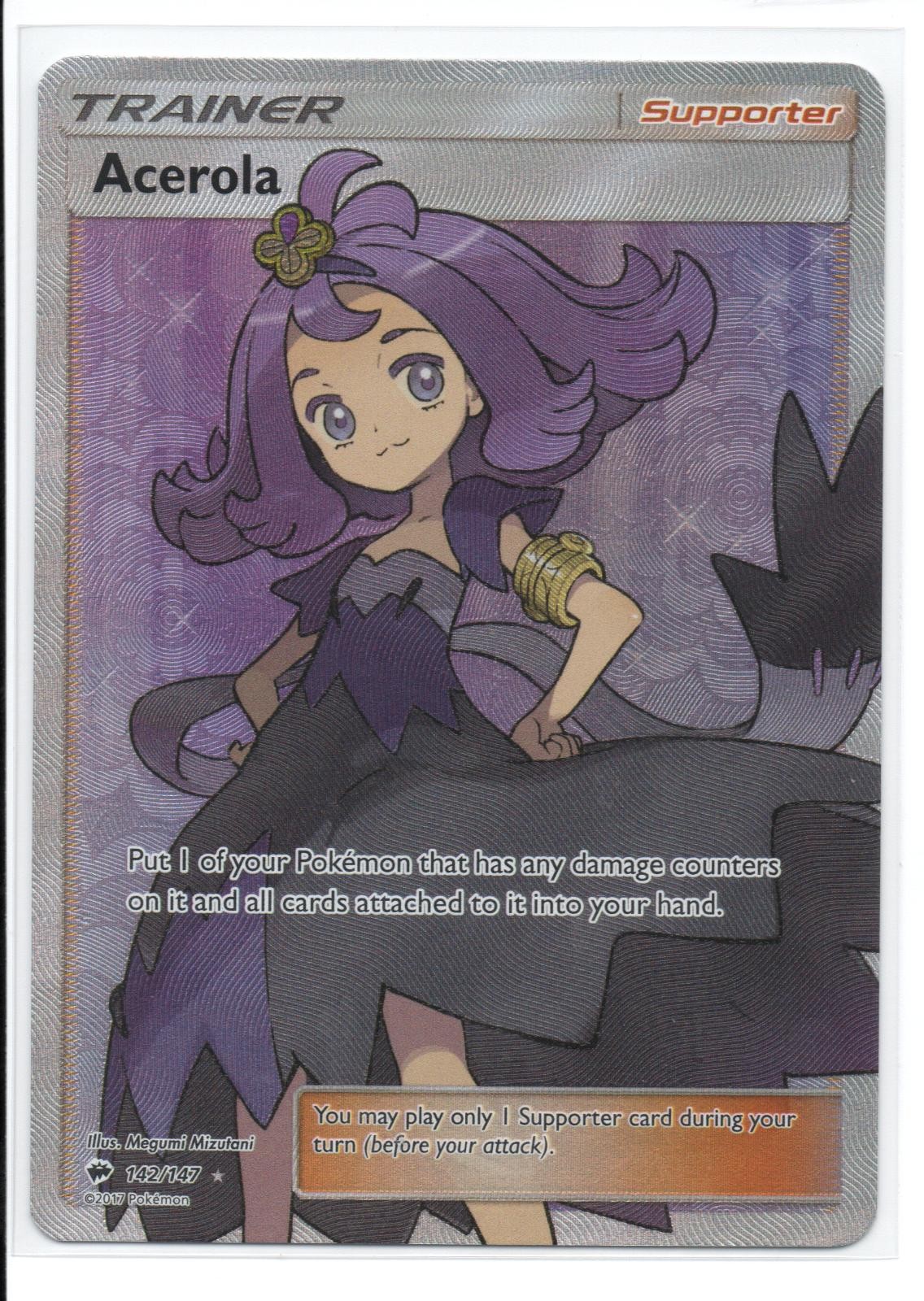 Acerola 142/147 Ultra Rare Burning Shadows Pokemon Holo Near Mint