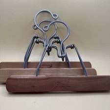 3 Vintage Wooden Pants Slacks Skirts Hangers Montrose