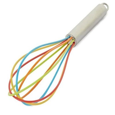 Apollo 25 cm Silikon Schneebesen Splash bunt Regenbogen mit Edelstahlgriff