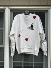 Vintage 90s Jerzees Sweatshirt Large Crewneck cats Fall season Retro USA Made