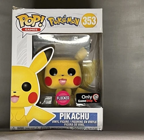 Funko Pop! Pokémon Pikachu #353 Flocked GameStop Exclusive Vinyl Figure