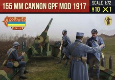 Strelets A018 1:72 155 mm Cannon GPF Mod 1917 with French Late War Crew in Winte