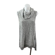 Two by Vince Camuto Heather Gray Cowl Neck Sleeveless Sweater Mini Dress Size L