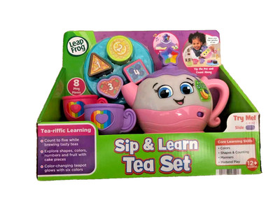 LeapFrog Sip & Learn Tea Set Light Up Musical Teapot Rare