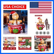 6 FT Christmas Inflatables Outdoor Decorations, Cute Christmas Blow Up Yard D...
