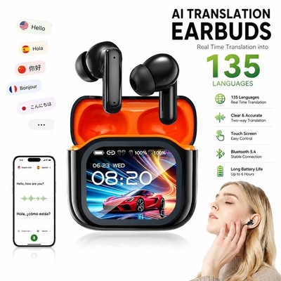 AI Translator Earbuds Bluetooth 5.4 Real Time 135 Languages for Travel HD ENC AI