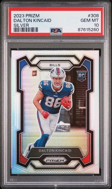 2023 Panini Prizm DALTON KINCAID #308 Silver Prizm Rookie Card RC PSA 10 BILLS
