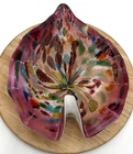 VTG Murano Italian Blown Glass Tutti Frutti BI W/ Gold Leaf Inclusions - READ