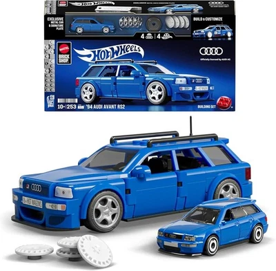 Mattel Brick Shop Hot Wheels Audi Avant RS2 Building Toy Kit 253 pc for
