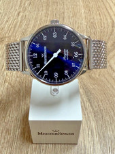 MeisterSinger Pangaea Einzeiger Herrenuhr Automatik PM908  mit Milanaise Armband