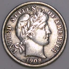 1908-D Barber Dime 10c VF/XF k163