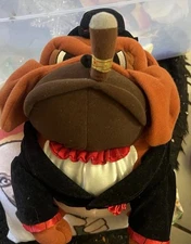 Vintage 1997 Cigar Aficionado Bulldog Tuxedo Bowler Hat Plush Stuffed Animal 11"