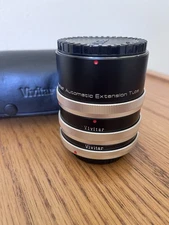 Vintage Vivitar AT-4 Auto Extension Tubes 36mm-20mm-12mm & case, Great Condition