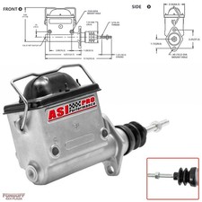 High Volume Aluminum Master Cylinder 34 Bore 18-27 Npt Outlet Port 260-6764.