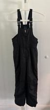 Faded Glory Black Snow Pants Bibs Overalls Youth Sz Small 6-7 Adjustable Straps