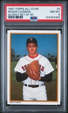 PSA 8 NM MINT 1987 TOPPS ALL-STAR GLOSSY 60 ROGER CLEMENS #5 RED SOX 84382 B157