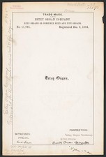 Photo:1884 Estey Organ Company Trademark Reed and Pipe Organs Registration