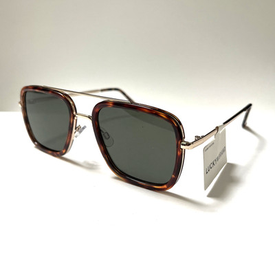 New LUCKY BRAND Double Bridge Aviator Sunglasses Tortoise Shell Metal