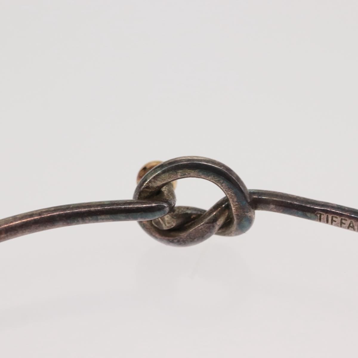 TIFFANY&Co. Bangle Hook & Eye Bracelet Ag925 K18 Silver Auth