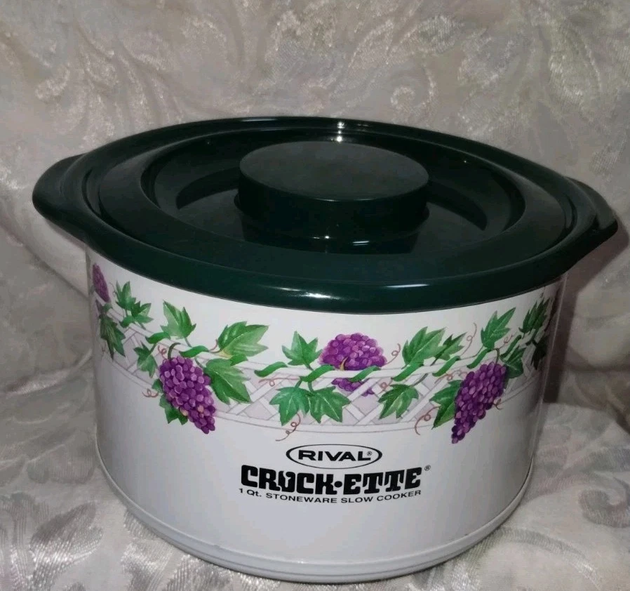 RIVAL Crock-ette/ Grapes Ivy/ 1 Quart Slow Cooker Mini Crock Pot / Works Great