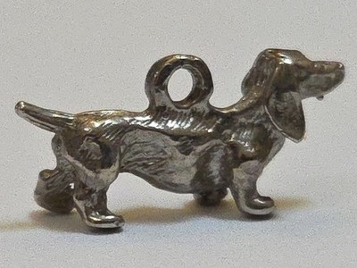 Sterling Silver ~ Dachshund Charm ~ HE STANDS ~ 3D FABULOUS!! ~ VINTAGE