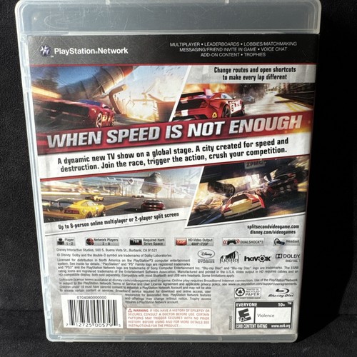 Split/Second (Sony PlayStation 3, 2010) PS3 Juego de Carreras Disney E10+ - Imagen 4 de 7