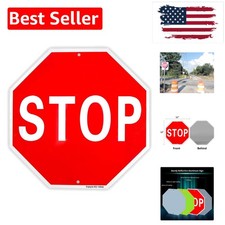 Stop Sign Street Slow Warning Sign 12"x 12" 40 Mil Rust Free Aluminum   Refle...